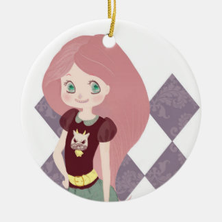 Ornement rose de fille de cheveux !