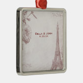 Ornement rose de mariage de Tour Eiffel de couleur (Droite)