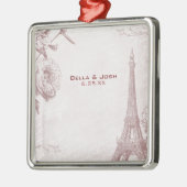 Ornement rose de mariage de Tour Eiffel de couleur (Gauche)