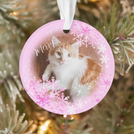 Ornement rose de Noël de chat pour animaux de comp (Arbre)