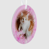 Ornement rose de Noël de chat pour animaux de comp (devant)