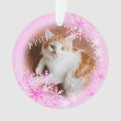 Ornement rose de Noël de chat pour animaux de comp (devant)