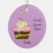 Ornement rose de Noël de petit gâteau (Gauche)