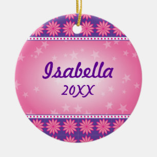 Ornement rose de photo de fille de marguerite