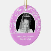 Ornement rose de photo de première communion (Droite)