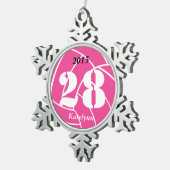 Ornement rose de volleyball personnalisé par (Vue impression)