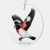 Ornement rose d'oiseau de gros-bec de Breasted (Gauche)