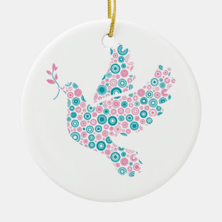 Ornement rose et turquoise de DOVE/RIBBON