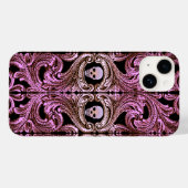 Ornement rose Goth avec coque iphone crâne (Verso (horizontal))