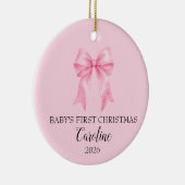 Ornement Rose pour le Premier Noël de Bébé (Droite)