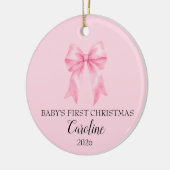 Ornement Rose pour le Premier Noël de Bébé (Gauche)