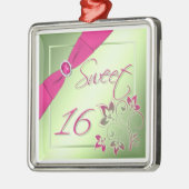 Ornement rose, vert, et jaune de sweet sixteen (Gauche)