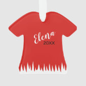 Ornement rouge adorable en forme de robe (dos)