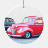 Ornement rouge classique de voiture (Dos)