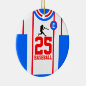 Ornement rouge de baseball Jersey (Droite)
