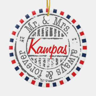 Ornement rouge de collection de service postal -