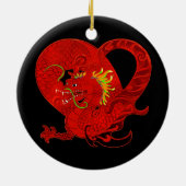 Ornement rouge de Noël de dragon (Dos)
