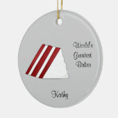 Ornement rouge de Noël de gâteau de velours (Gauche)