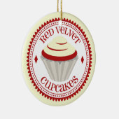 Ornement rouge de petit gâteau de velours (Droite)