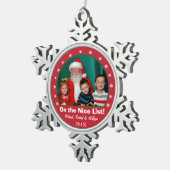 Ornement rouge de photo de flocon de neige (Vue impression)