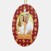 Ornement rouge de photo de vacances de Noël de (Gauche)