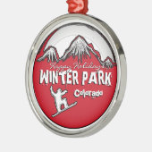 Ornement rouge de surf des neiges de thème du (Gauche)