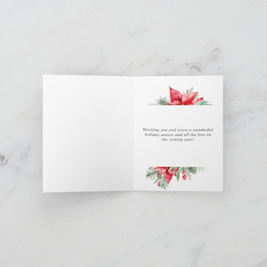 Ornement Rouge Élégant Joyeux Noël Carte de Vœux (Intérieur)