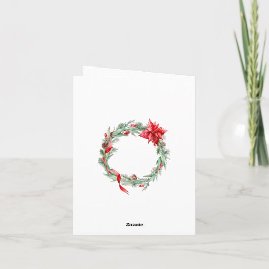 Ornement Rouge Élégant Joyeux Noël Carte de Vœux (Dos)