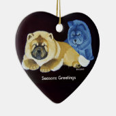 Ornement rouge et bleu de chiot de bouffe (Droite)