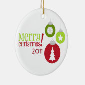 Ornement rouge et vert de Joyeux Noël de (Droite)