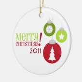 Ornement rouge et vert de Joyeux Noël de (Gauche)