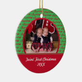 Ornement rouge et vert d'image de jumeaux (Droite)