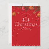 Ornement Rouge & Garland Noël Fête Invitation (Dos)