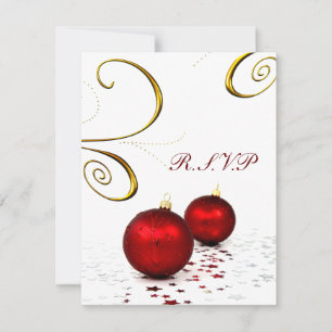 ornement rouge mariage d'hiver rsvp