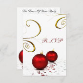 ornement rouge mariage d'hiver rsvp standard 3,5 x (Devant / Derrière)