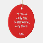 Ornement rouge poème de vacances (Droite)