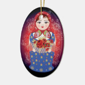 Ornement russe de Noël de poupée - "Elena " (Gauche)