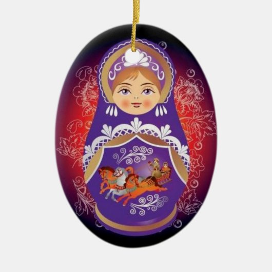 Ornement russe de Noël de poupée - "Yulia " (Devant)