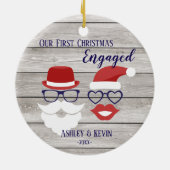 Ornement rustique drôle de Noël de lèvres de (Dos)