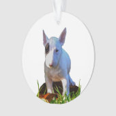 Ornement sapin Personnalisé -Design Bull Terrier (devant)