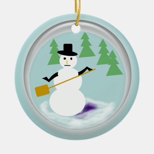 Ornement - Snowman dans Snowglobe (Devant)
