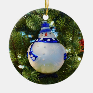 Ornement Snowman en verre