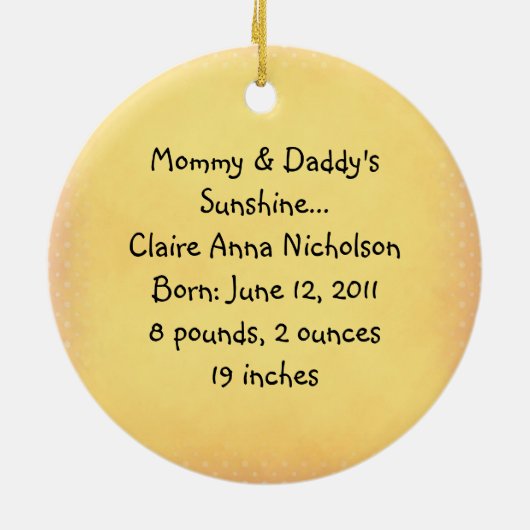 Ornement soleil rose et jaune (Dos)