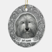 Ornement souvenir du Bearded Collie (Gauche)