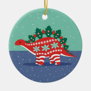 Ornement Stegosaurus Holly Lights Aglow