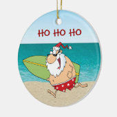 Ornement surfant tropical de Noël de Père Noël (Gauche)