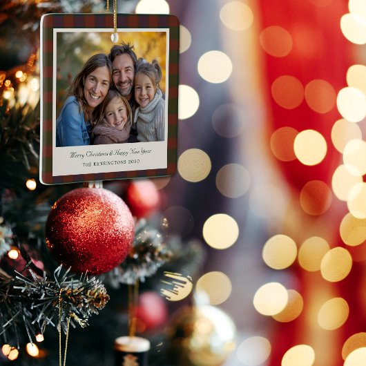 Ornement traditionnel en céramique Plaid/Tartan