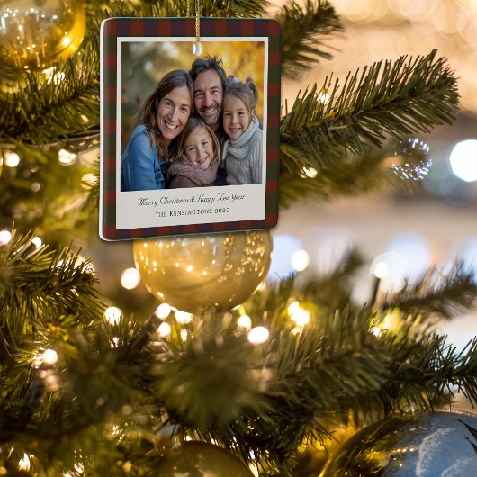 Ornement traditionnel en céramique Plaid/Tartan