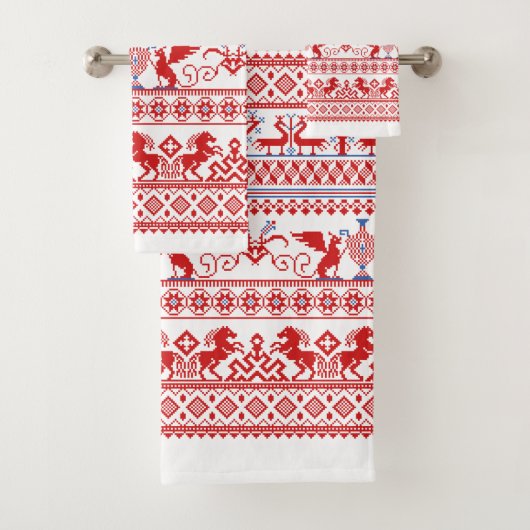 Ornement traditionnel russe rouge (En situation)