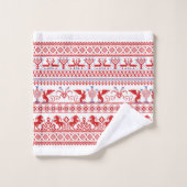 Ornement traditionnel russe rouge (Gant de toilette)